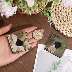ポリエステル製エポレット迷彩6個  正方形  オリーブドラブ  50.5x50.5x5mm&nbsp;PATC-FH0001-26
