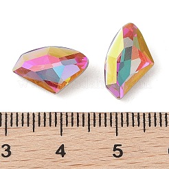 ガラスラインストーンカボション  フラットバック＆バックメッキ  多面カット  斧  ヘリオトロープ  14x9x4.5mm&nbsp;RGLA-L029-11B-HELA