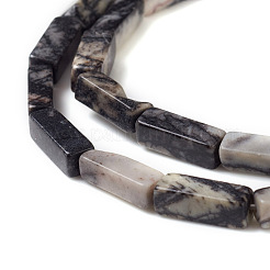 Natural Black Silk Stone/Netstone Beads Strands&nbsp;G-G837-12B