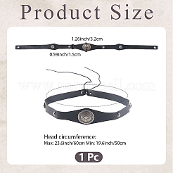 1Pc Middle Ages Retro Imitation Leather Viking Headbands&nbsp;OHAR-CL0001-02B
