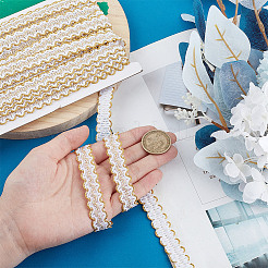 Polyester Filigree Wavy Lace Ribbon&nbsp;OCOR-WH0082-211C