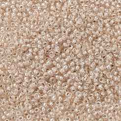 MIYUKIラウンドロカイユビーズ  日本製シードビーズ  （rr215)チーク裏地クリスタル  8/0  3mm  穴：1mm  約422~455PCS /ボトル  10 G /ボトル&nbsp;SEED-JP0009-RR0215