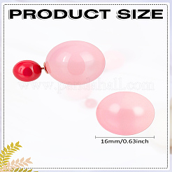 1Pair Plastic Round Stud Earrings&nbsp;EJEW-LP0012-06C
