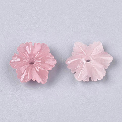 合成サンゴビーズ  染め  花  ライトコーラル  10x11x4mm  穴：1mm&nbsp;CORA-S026-19B