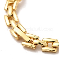 Glass Rectangle Link Chain Bracelet with Panther Chains&nbsp;BJEW-I309-01