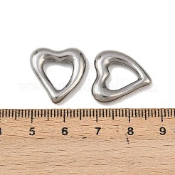 304ステンレススチールリンクリング  ハート  変色しない  ステンレス鋼色  18.5x17.5x4mm  内径：8.5x9mm&nbsp;STAS-A129-07P