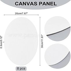 木とリネンの絵画のキャンバスパネル  空白の製図板  油絵具・アクリル絵具用  オーバル  ホワイト  20x30x0.3cm&nbsp;DIY-NB0001-72A