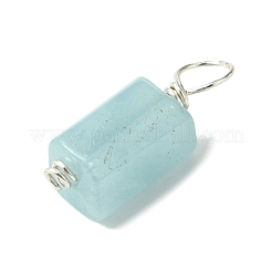 ナチュラルミックスジェムストーンペンダント5個  cloumn  銅線と  銀  16.5~18.5x6~6.5x6~7mm  穴：3.5mm&nbsp;PALLOY-JF03154