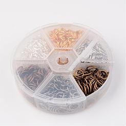 真鍮製オープン丸カン1箱  ラウンド  ミックスカラー  18ゲージ  8x1mm  内径：6mm  約90g/ボックス&nbsp;KK-JP0007-8mm