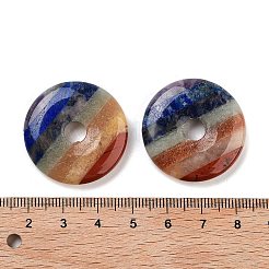 Chakra Natural Gemstone Pendants&nbsp;G-K099-30mm-01
