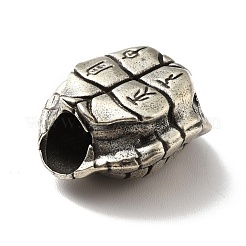 真鍮製ヨーロピアンビーズ  大穴ビーズ  カメ  アンティークシルバー  19x16.5x10mm  穴：6mm&nbsp;KK-G410-01D