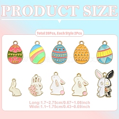 20Pcs 10 Styles Alloy Enamel Pendants&nbsp;ENAM-YW0008-70