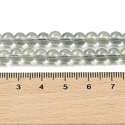 ガラスビーズ連売り  グリッターパウダー付き  ラウンド  濃い緑  6x5.5mm  穴：1mm  約142個/連  29.92''（76センチメートル）&nbsp;X-GLAA-K068-01A-05