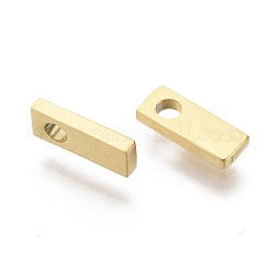 ステンレススチールチャーム201個  ゴールドカラー  文字.i  8x1x3mm  穴：1.6mm&nbsp;X-STAS-R110-I-G