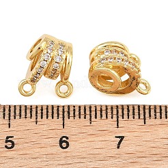 Brass Micro Pave Cubic Zirconia Tube Bails&nbsp;CU-CBAFB7D-09G