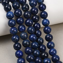 染め加工グレードA天然のラピスラズリビーズ連売り  ラウンド  直径約8mm  穴：1mm  約44~48個/連  15インチ&nbsp;GSR8mmC123