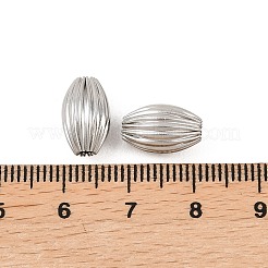 304ステンレススチールビーズ  ライス  ステンレス鋼色  12x7.5mm  穴：2.5mm&nbsp;LS-STAS-F339-10C-02