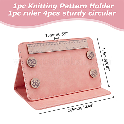 PUレザー編み針測定定規  マグネチック  テンプレートチャートラック  ライトサーモン  262x175x15mm&nbsp;TOOL-WH0165-20B