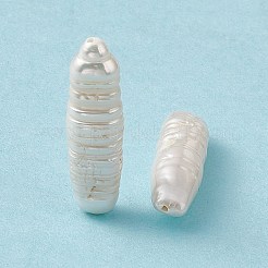 バロック天然ケシパールビーズ  オーバル  貝殻色  15~30x6~9x5~7mm  穴：0.8mm&nbsp;PEAR-N020-P25