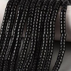 天然石オブシディアンビーズ連売り  ディスク  ヒシビーズ  6~6.5x3~3.5mm  穴：0.8~1.2mm  約115~117個/連  14.96~15.16''（38~38.5センチメートル）&nbsp;G-M420-A08-01