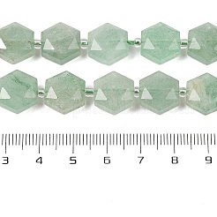 天然石グリーンアベンチュリンビーズ連売り  シードビーズで  ファセット六角形カット  六角  12x13.5~14x5.5mm  穴：1.2mm  約29個/連  15.87''（40.3センチメートル）&nbsp;G-G144-A04-01