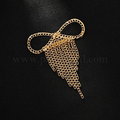 Bowknot Brass Chain Tassel Alligator Hair Clips&nbsp;PW-WGB460E-01