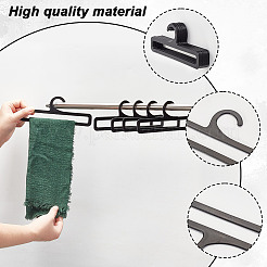 プラスチック多機能ハンガー  ブラック  66x175x2mm  内径：14.5x158mm&nbsp;FIND-WH0421-155B