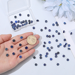 天然ラピスラズリビーズ1連  染め  ヒシビーズ  フラットラウンド/ディスク  6x3mm  穴：1mm  約119~131個/連  14.76~15.74インチ（37.5~40cm）&nbsp;G-PA0002-27