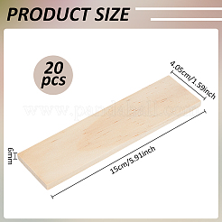 未完成の長方形の木材スライス  DIYの装飾工芸品のための木片  湯通しアーモンド  150x40.5x6mm&nbsp;FIND-WH0438-002A