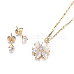 304 Stainless Steel Rhinestone Jewelry Sets&nbsp;SJEW-H301-11G