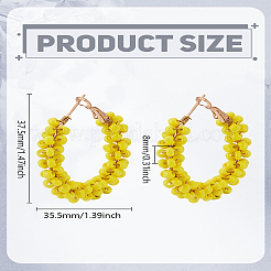 1 Pair Alloy Glass Seed Beads Hoop Earrings&nbsp;EJEW-LP0003-65D