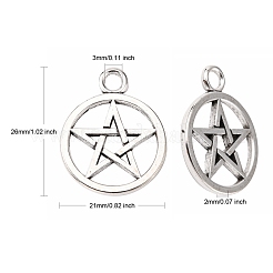 Tibetan Style Pentagram Pendants&nbsp;X-PALLOY-2739-AS-LF