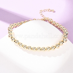 Round Brass Beaded Bracelets for Women&nbsp;BJEW-H640-04A-G