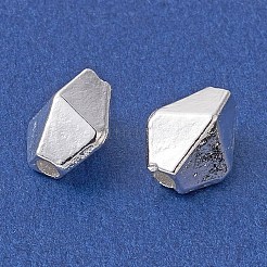 合金ビーズ  長持ちメッキ  多角形ひし形  銀  6.5x5.5x4.5mm  穴：1.2mm&nbsp;FIND-B029-09S