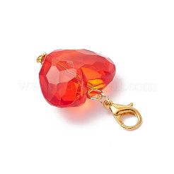 Transparent Acrylic Heart Pendant Decorations&nbsp;HJEW-JM04124