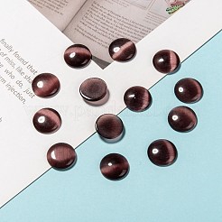 キャッツアイガラスカボション  半円/ドーム  暗紫色  直径約12mm  厚さ3mm&nbsp;CE069-12-2