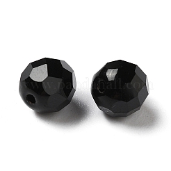 ガラス k9 ガラス  模造オーストリアクリスタルビーズ  多面カット  ラウンド  ブラック  8mm  穴：1.5mm&nbsp;GLAA-H024-15C-03