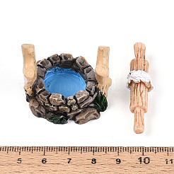 樹脂井戸  ミニビルディング  ドールハウスの庭の装飾  桃パフ  39x28mm&nbsp;MIMO-PW0003-160A