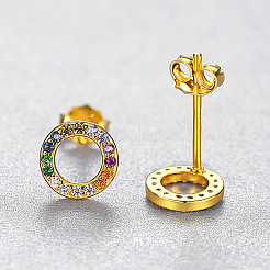 Colorful Rainbow Circle Zircon Stud Earrings&nbsp;NS1455