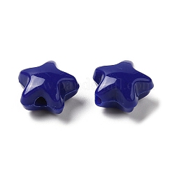 不透明なアクリルビーズ  スター  ダークブルー  11x11.5x7mm  穴：2mm  約1245個/500g&nbsp;OACR-C016-30L