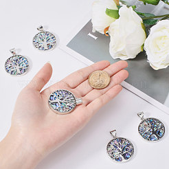 Resin Imitation Paua Shell/Abalone Shell Pendants&nbsp;RESI-S376-24
