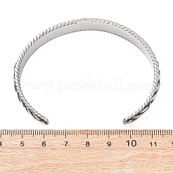 レトロな316サージカルステンレススチール製カフバングル  アンティークシルバー  内径：2.50インチ（6.35cm）&nbsp;BJEW-C142-14C-AS