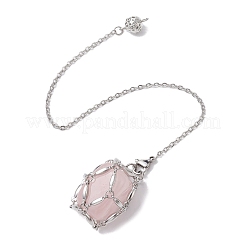 3Pcs 3 Styles 304 Stainless Steel Chain Macrame Pouch Empty Stone Holder Dowsing Pendulums&nbsp;HJEW-JM02323-02