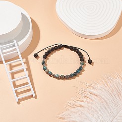 Natural Apatite & Lava Rock Braided Bead Bracelet&nbsp;BJEW-TA00188-04