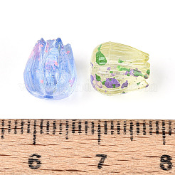 透明スプレー塗装アクリルビーズ  花  ミックスカラー  9.5x8.5x8.5mm  穴：1.5mm  約1470個/500g&nbsp;ACRP-T011-06M