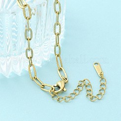 304ステンレススチールリンクチェーンブレスレット  18KGP本金メッキ  6-3/8インチ（16.2cm）&nbsp;BJEW-C084-06G