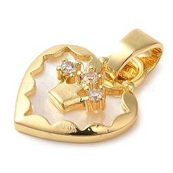 Brass Micro Pave Cubic Zirconia Pendants&nbsp;KK-M099-02G