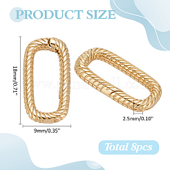 8Pcs Brass Spring Gate Rings&nbsp;KK-ME0003-20