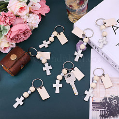 Wood & Alloy Enamel Pendants Baptism Keychin&nbsp;KEYC-CA00006
