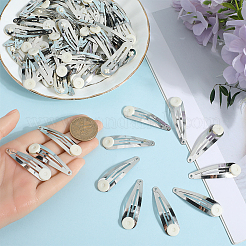 合金スナップヘアクリップ70個  プラチナ  49x13.5x4mm&nbsp;AJEW-SC0003-36